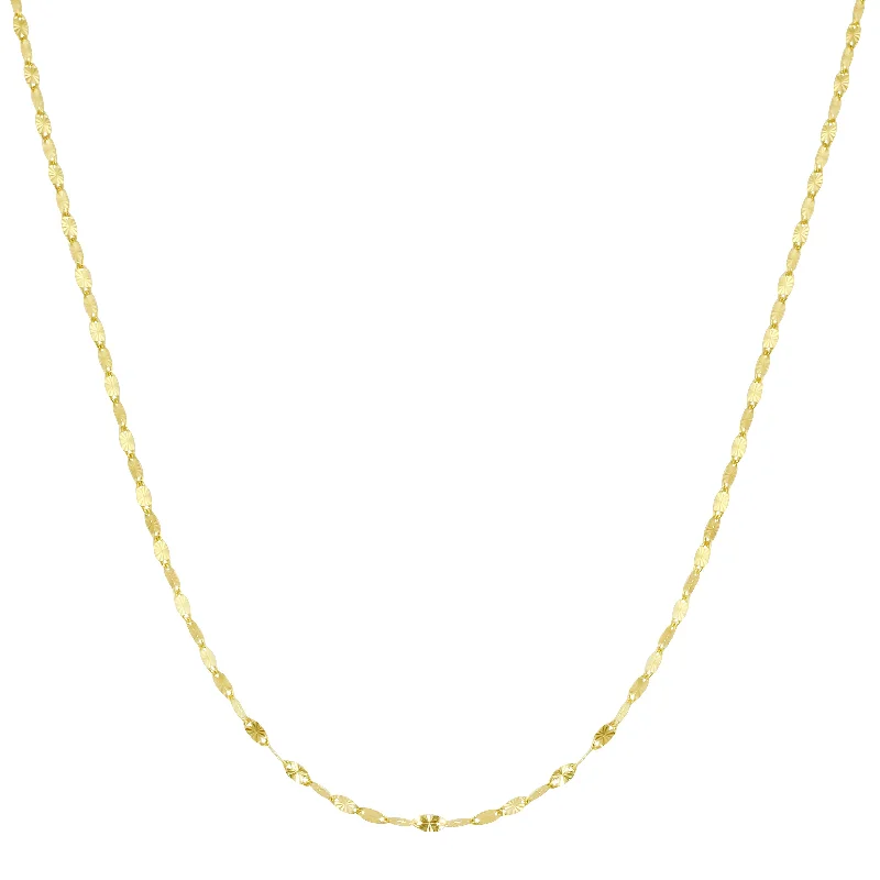 Fine Diamond Necklace-Delicate Flat Starburst Chain Necklace, 14k