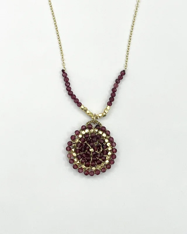 Wedding Necklace with Sapphire-Danielle Welmond Garnet & Gold Beaded Necklace