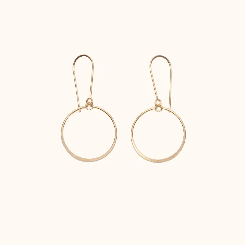 Funky Earrings for Teens-Single Circle Earrings in Gold