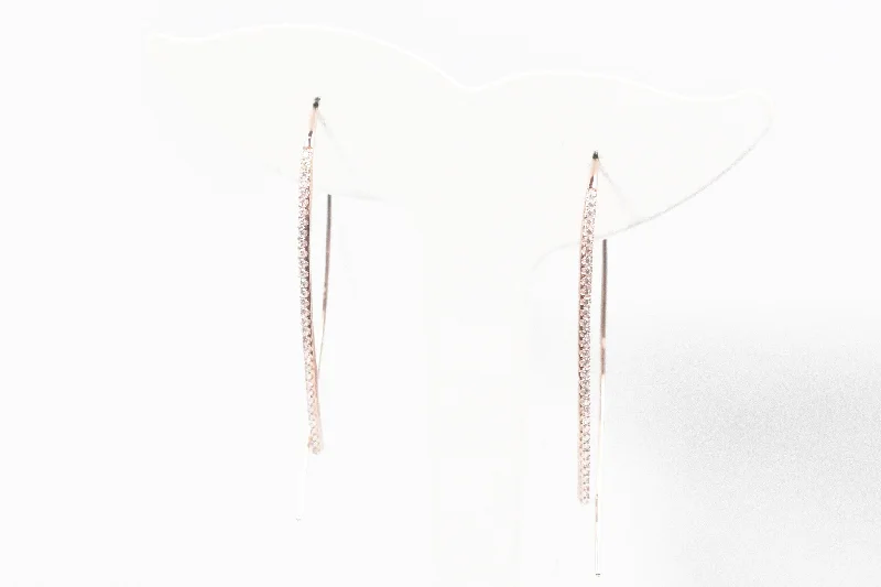 Luxury Gemstone Earrings-Lafonn Sterling Silver with Rose Gold Plate Open Hoop Earrings