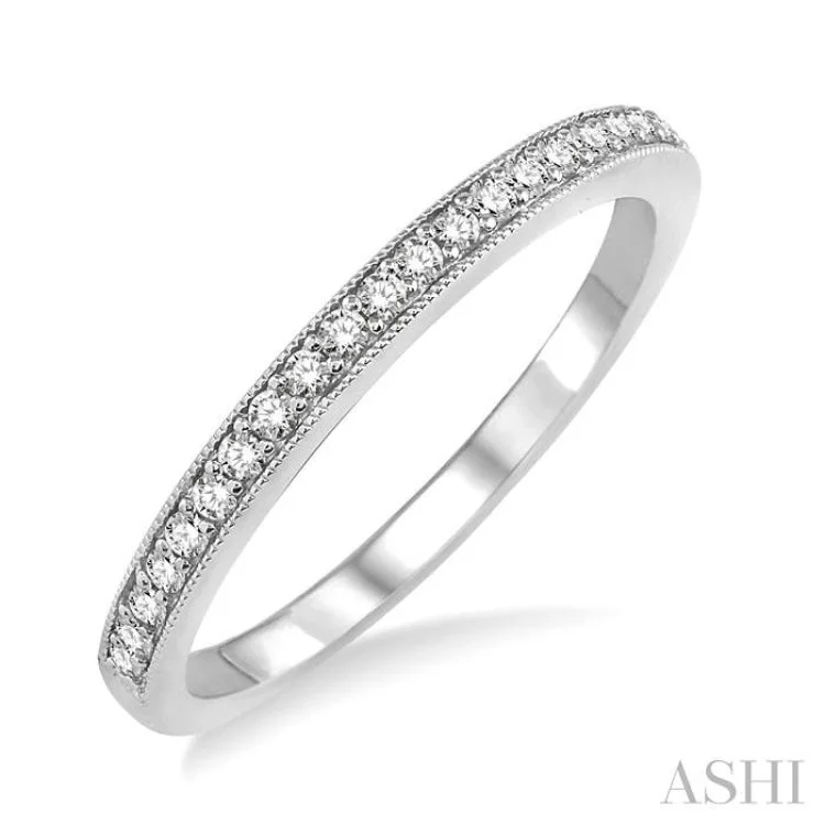 Elegant Diamond Ring-1/5 ctw Round Cut Diamond Wedding Band in 14K White Gold