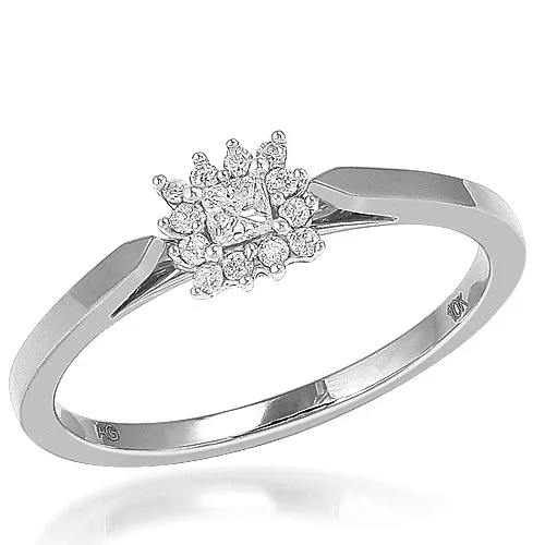 Sparkling Gold Engagement Ring-10KW 0.16CTW DIAMOND PROMISE RING