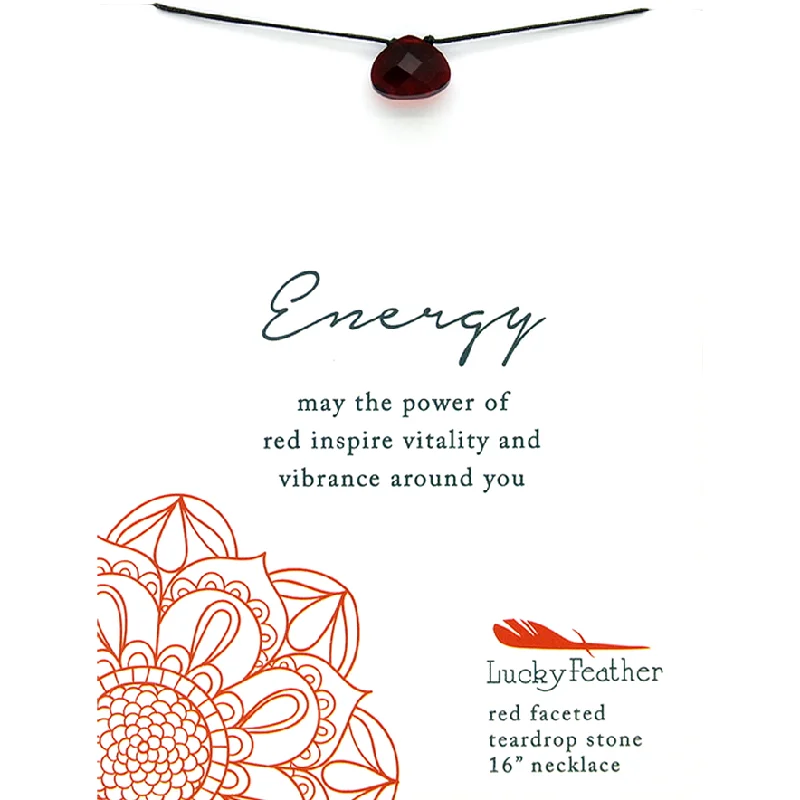 High-Quality Gemstone Necklace-Color Power Necklace - Red