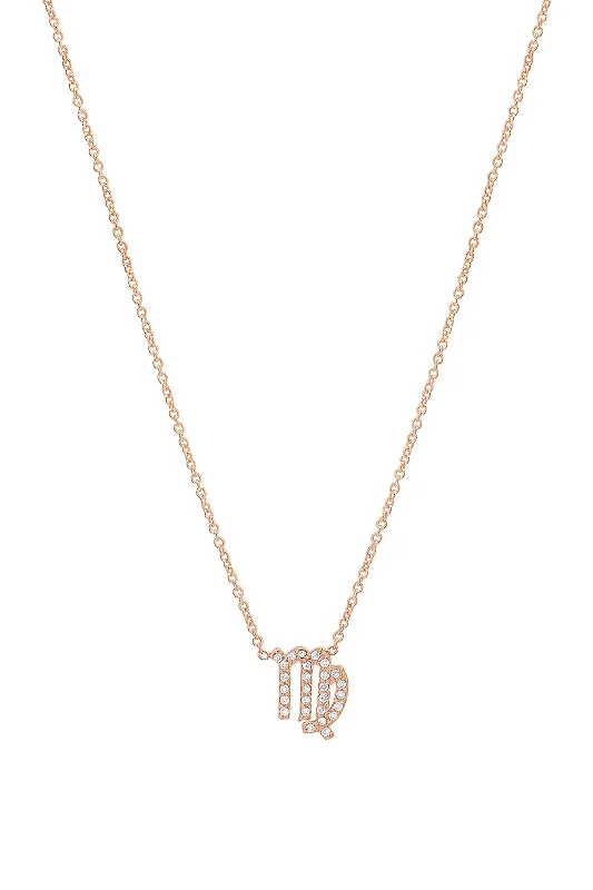 Luxury Gemstone Necklace-Rose Gold Diamond Virgo Necklace