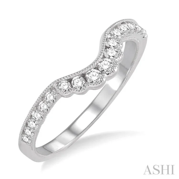 Luxury Wedding Band-1/5 ctw Round Cut Diamond Wedding Band in 14K White Gold