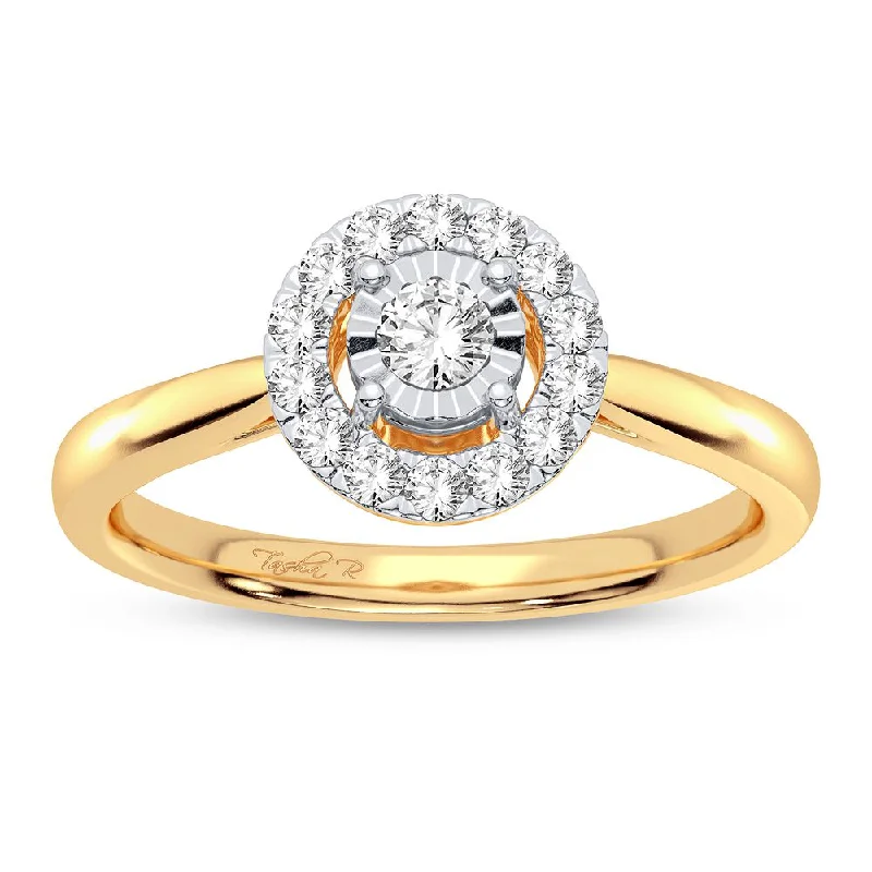 Unique Gold Ring-14K 0.25CT Diamond Ring