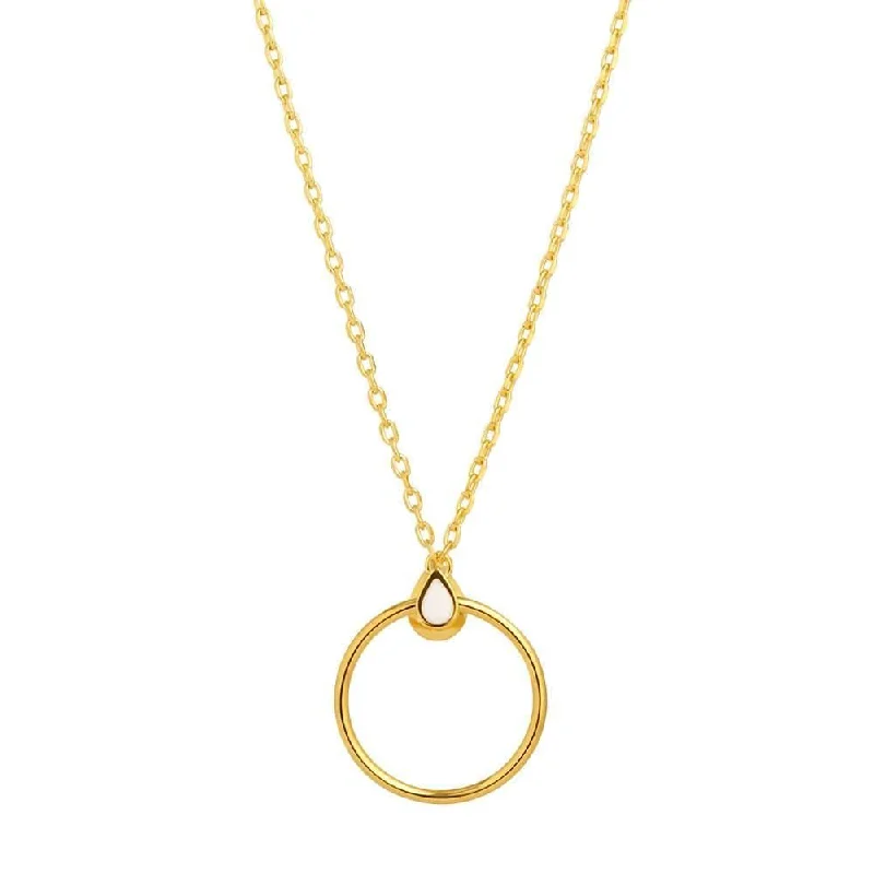 Trendy Gold Chain Necklace-Orbit Infinity Drop Gold Plated Necklace