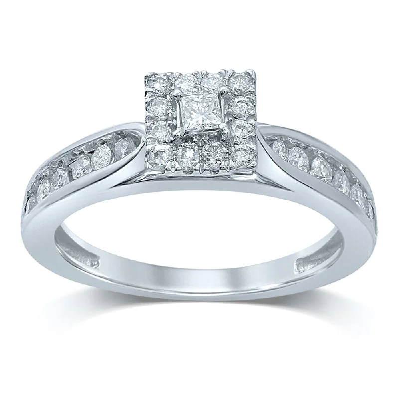 Stylish Engagement Ring-14K 0.50CT Diamond RING