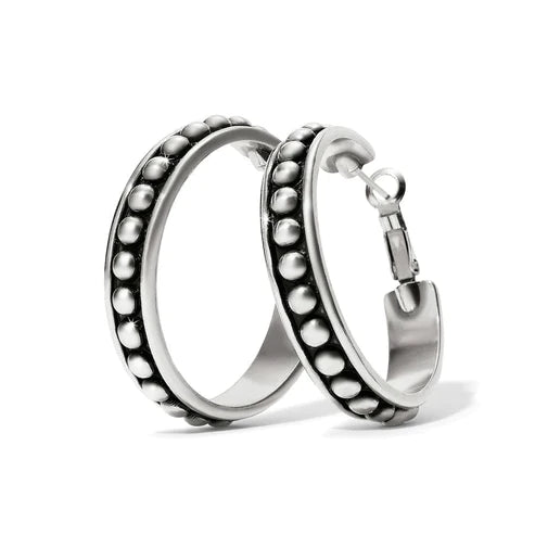 Chic Pearl Earrings-Brighton | Pretty Tough Stud Large Hoop in Silver Tone