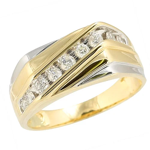 Elegant Gold Wedding Band-14KY 0.50CTW DIAMOND MEN'S RING