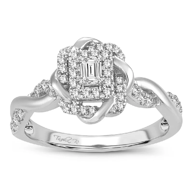 Sparkling Engagement Ring-14K 0.50CT Diamond ring