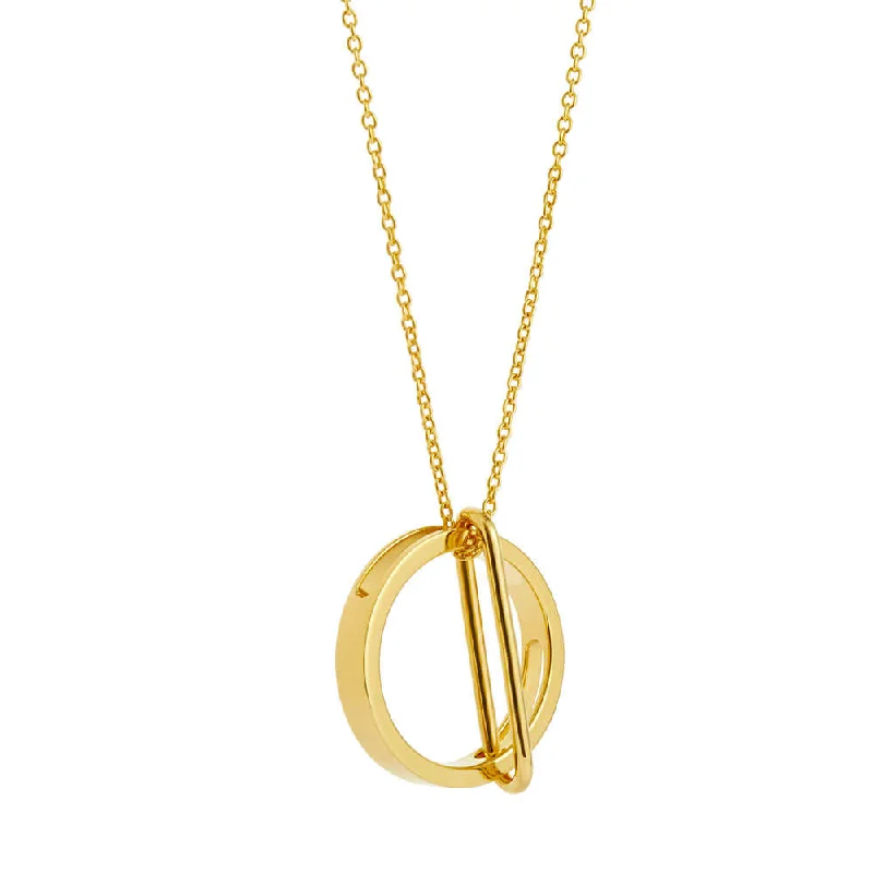 Designer Silver Necklace-NEXUS Latch Gold Plated Necklace