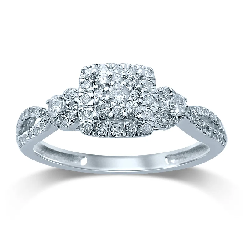 Platinum Diamond Ring-14k 0.50CT Diamond RING