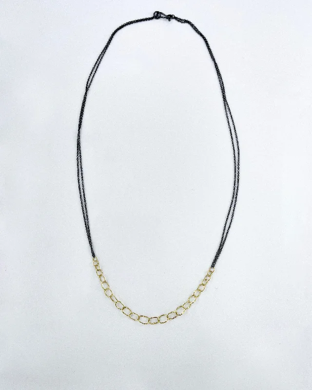 Classic Crystal Necklace-Sarah McGuire Handmade Links Double Chain Necklace