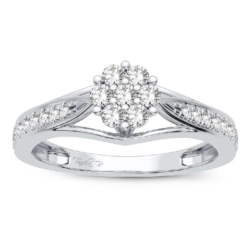 Unique Wedding Band for Women-14K 0.25CT Diamond Ring