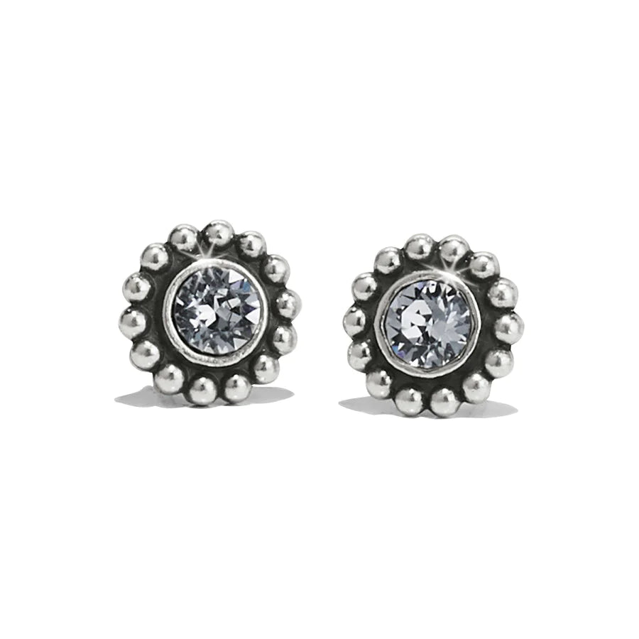 Crystal Earrings for Women-Brighton | Silver Tone Twinkle Mini Post Earrings in Clear Crystal