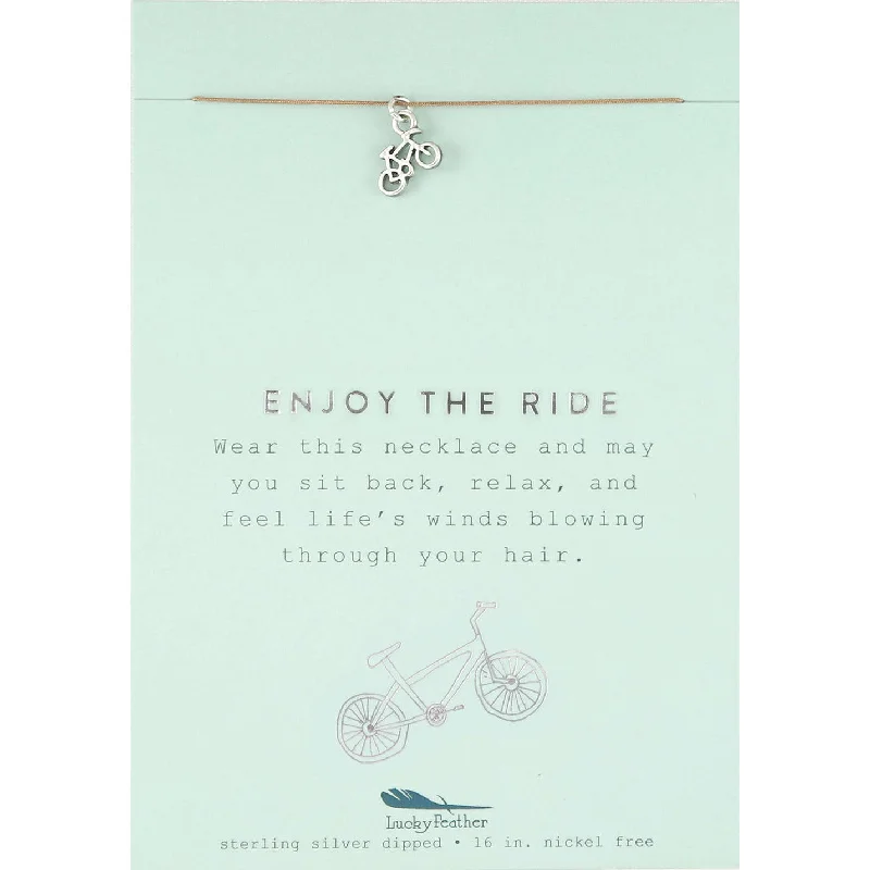 Luxury Silver Necklace-Enjoy The Ride - Silver Bicycle Necklace