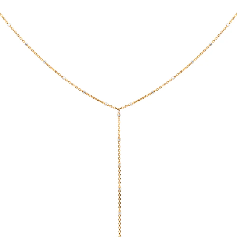 Classic Pearl Necklace-Disa Y 18K Gold Plated Necklace