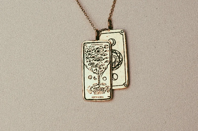 Long Gold Necklace-The Endless Tarot Card Necklace