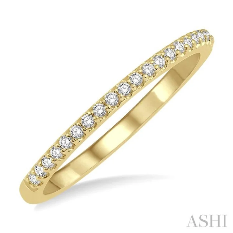 Elegant Wedding Ring with Sapphires-1/5 ctw Round Cut Diamond Wedding Band in 14K Yellow Gold