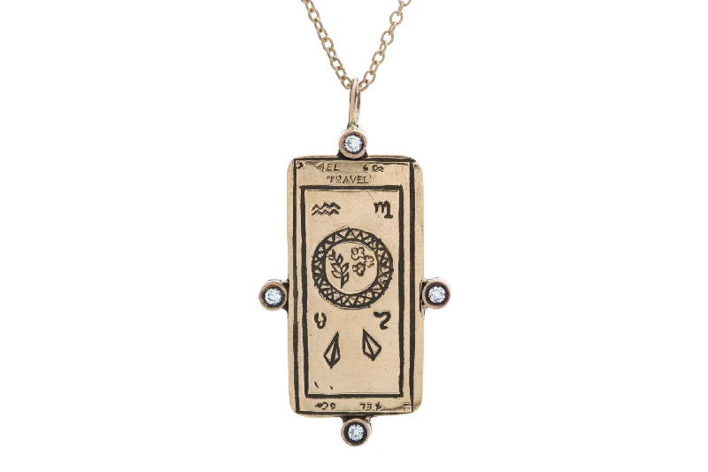 Elegant Crystal Necklace-Diamond Travel Tarot Card Necklace