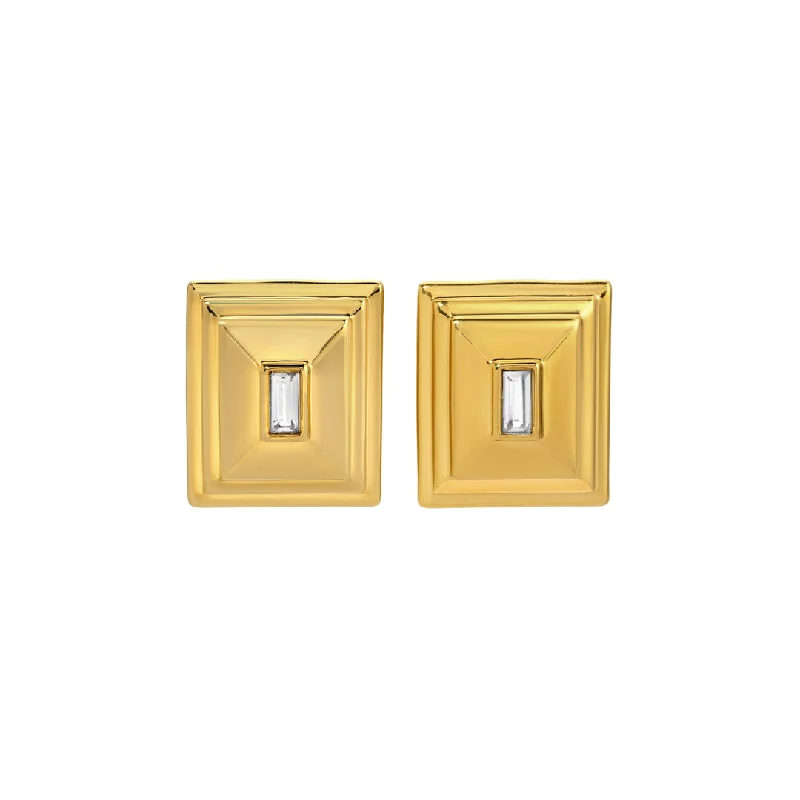 Silver Stud Earrings-PLAZA GOLD