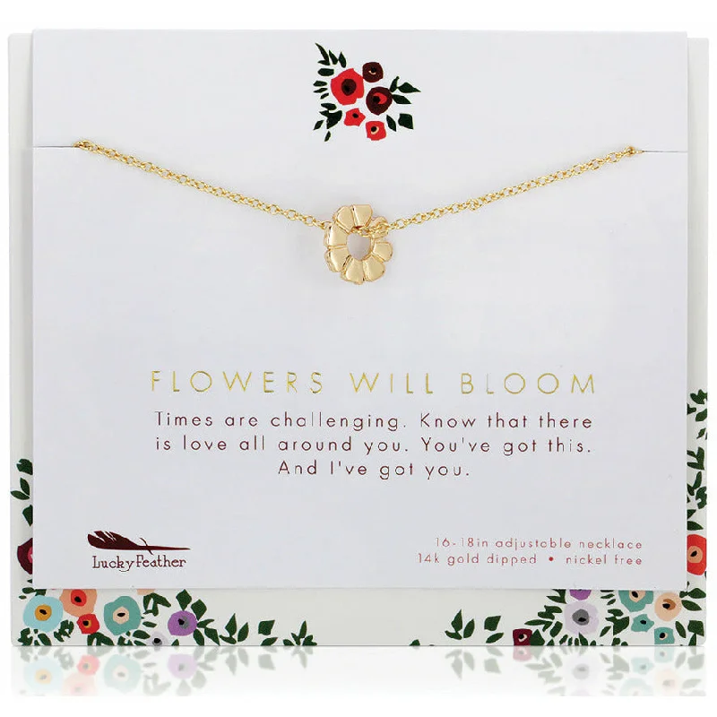 Romantic Necklace for Girlfriend-Flowers Will Bloom - Necklace & Card