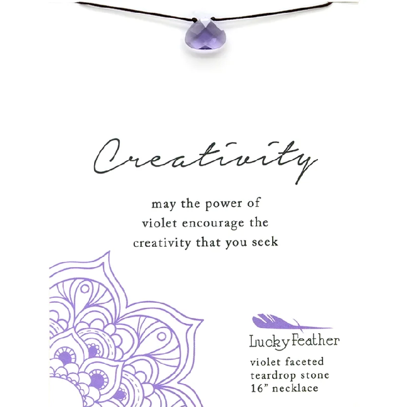 Custom Necklace with Initials-Color Power Necklace - Violet