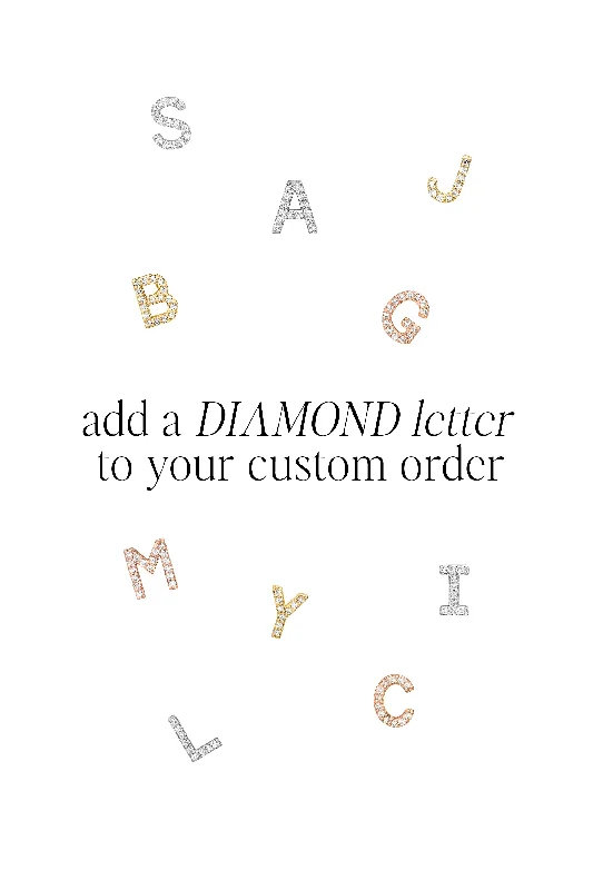 Wedding Necklace for Bride-Add a Diamond Letter to your Custom Necklace