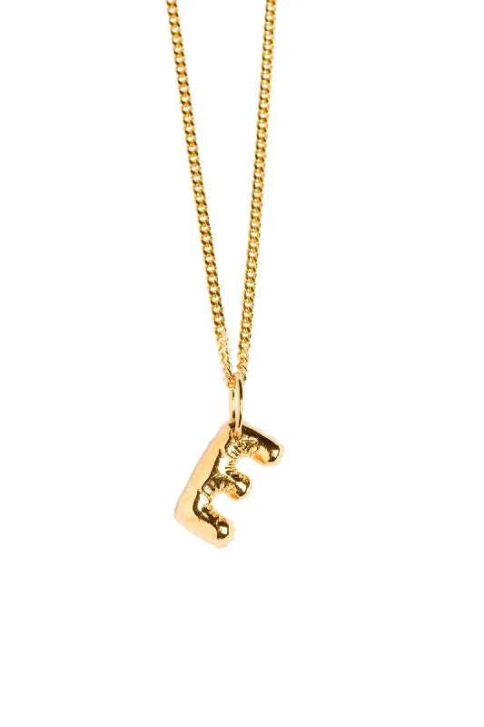 Trendy Wedding Necklace-Letter E Gold Plated Necklace