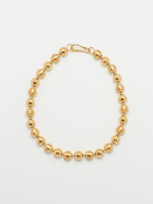 Simple Gold Necklace-Mixed Sphere Necklace