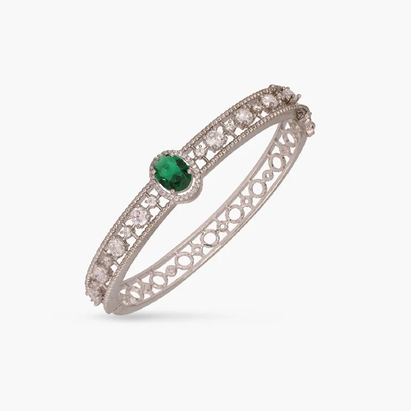 Adjustable Bracelet for Women-Neelima Nakshatra CZ Green Bracelet