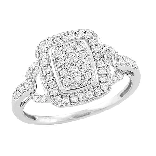 Customizable Engagement Ring-Sterling Silver 0.25CTW DIAMOND FANCY RING