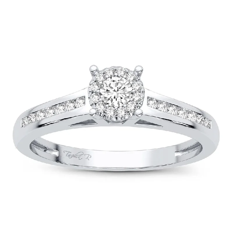 Simple Diamond Engagement Ring-14K 0.22CT Diamond Ring