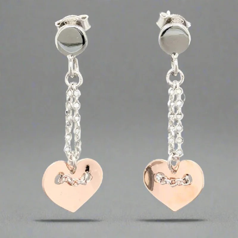 Fine Silver Earrings-SS RGP “Delilah” Heart Dangle Earrings