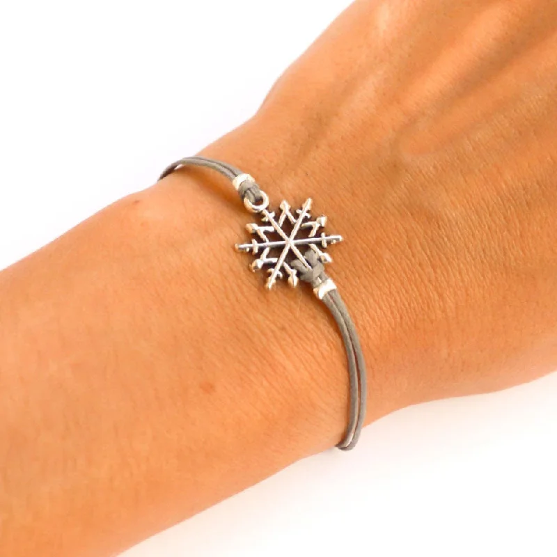 Luxury Gold Charm Bracelet-Christmas bracelet, women bracelet with silver snow flake charm