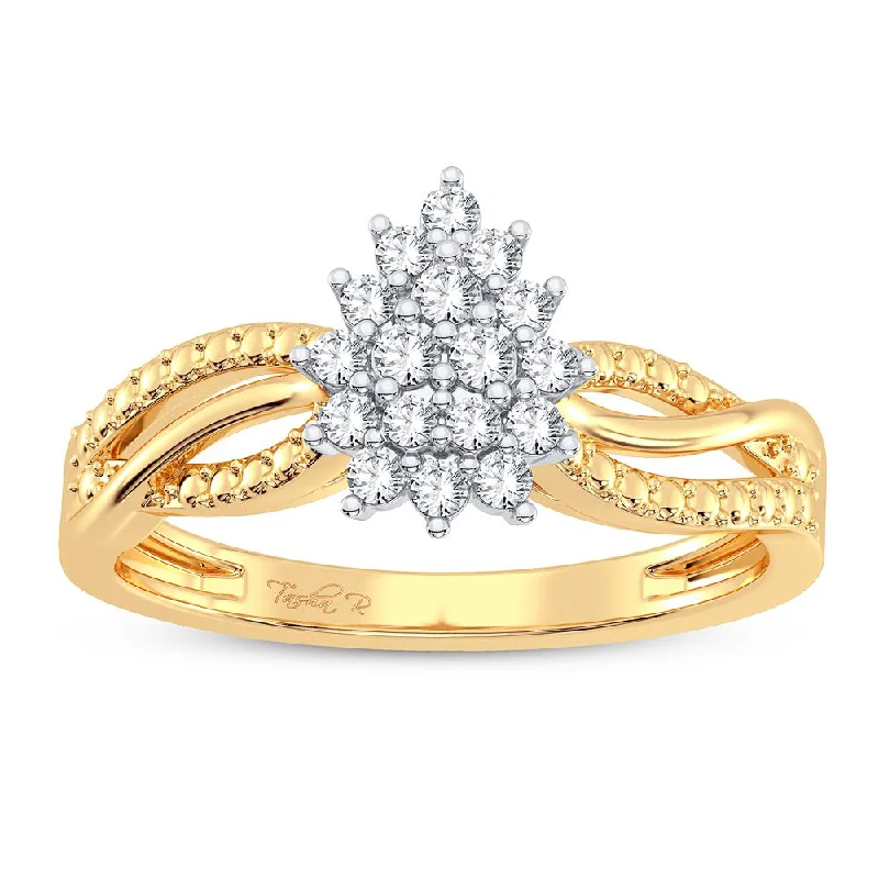 Classic Engagement Ring for Women-10K 0.20CT DIAMOND RING