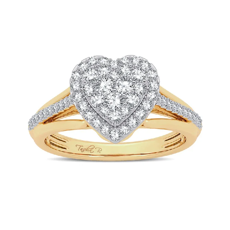 Fashionable Gold Engagement Ring-14K 0.50CT Diamond Ring