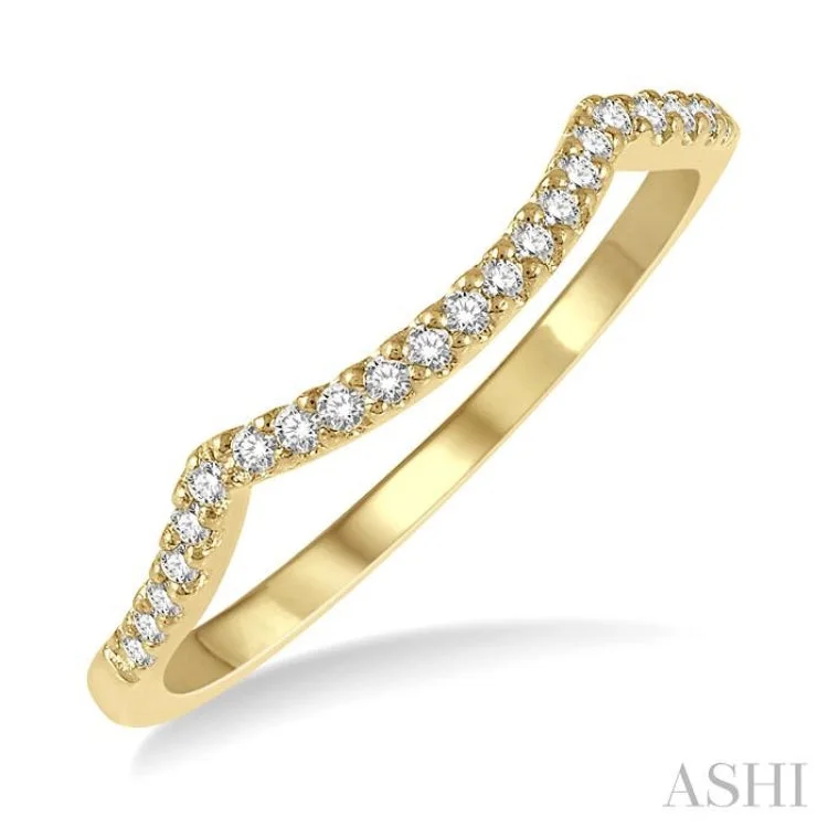 Unique Wedding Ring Set for Couples-1/10 ctw Round Cut Diamond Wedding Band in 14K Yellow Gold