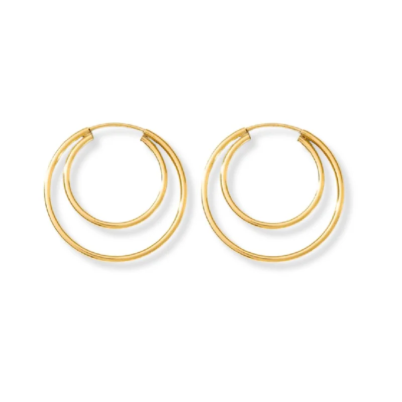 Gold Plated Earrings-Multi Loop Hoop Earrings