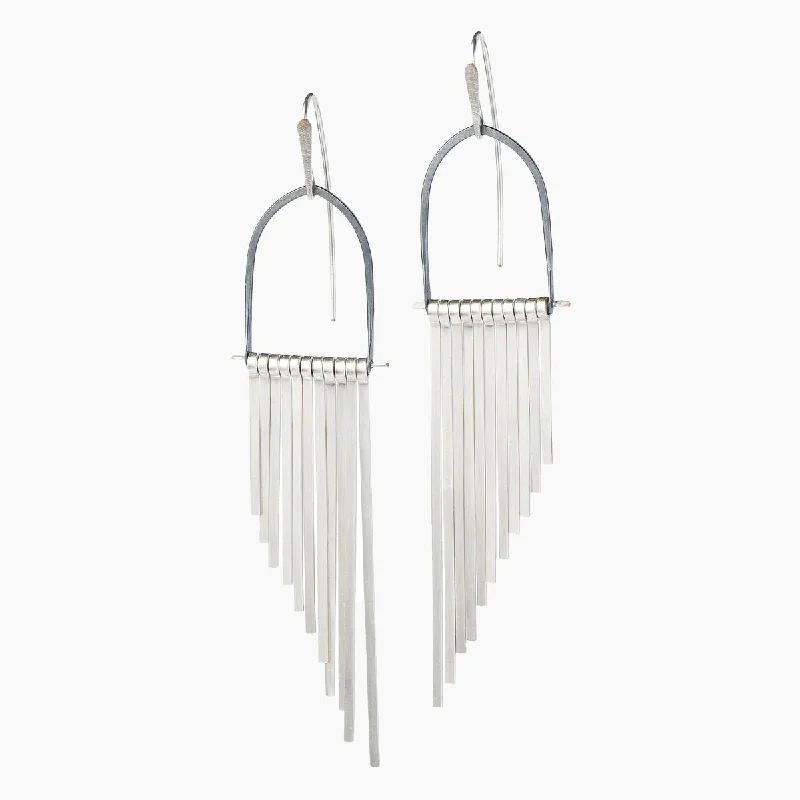 Lightweight Hoop Earrings-Demimonde Silver Celestial Earrings