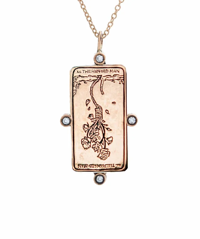 Luxury Beaded Necklace-Diamond The Hanged One Tarot Card Necklace