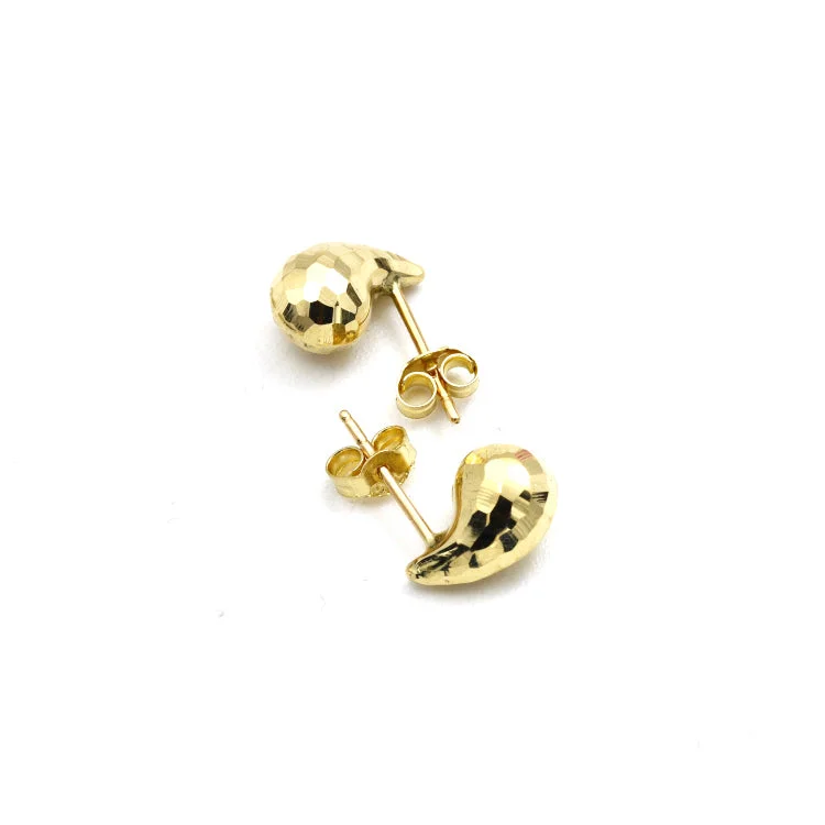 Designer Earrings for Women-Real Gold Bee Comb Teardrop Stud Earrings Set - Model 6898-25-DC2 E1930