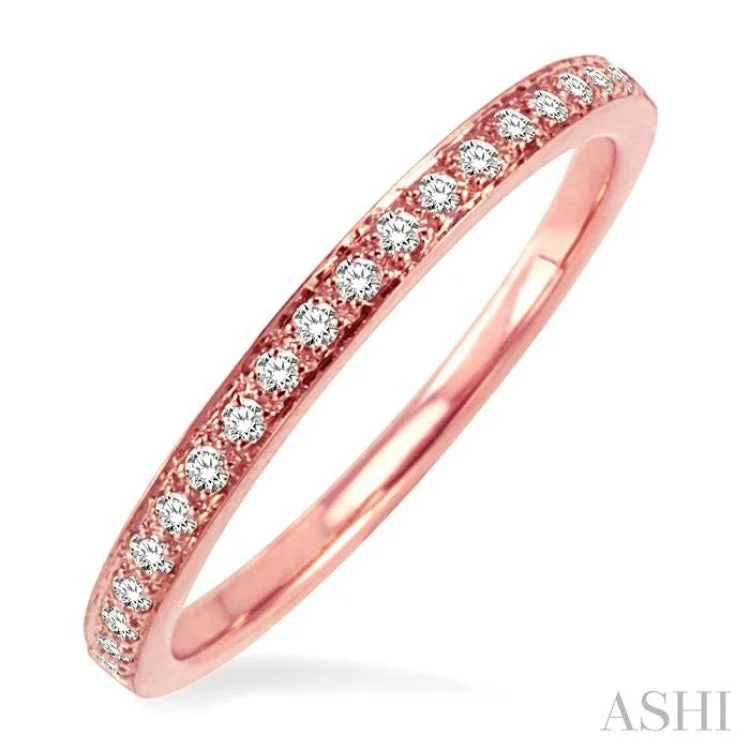 Simple Wedding Ring-1/6 ctw Diamond Band in 14K Rose Gold