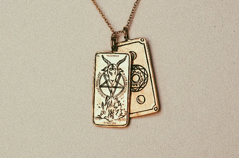 Handmade Wedding Necklace-The Witch Tarot Card Necklace