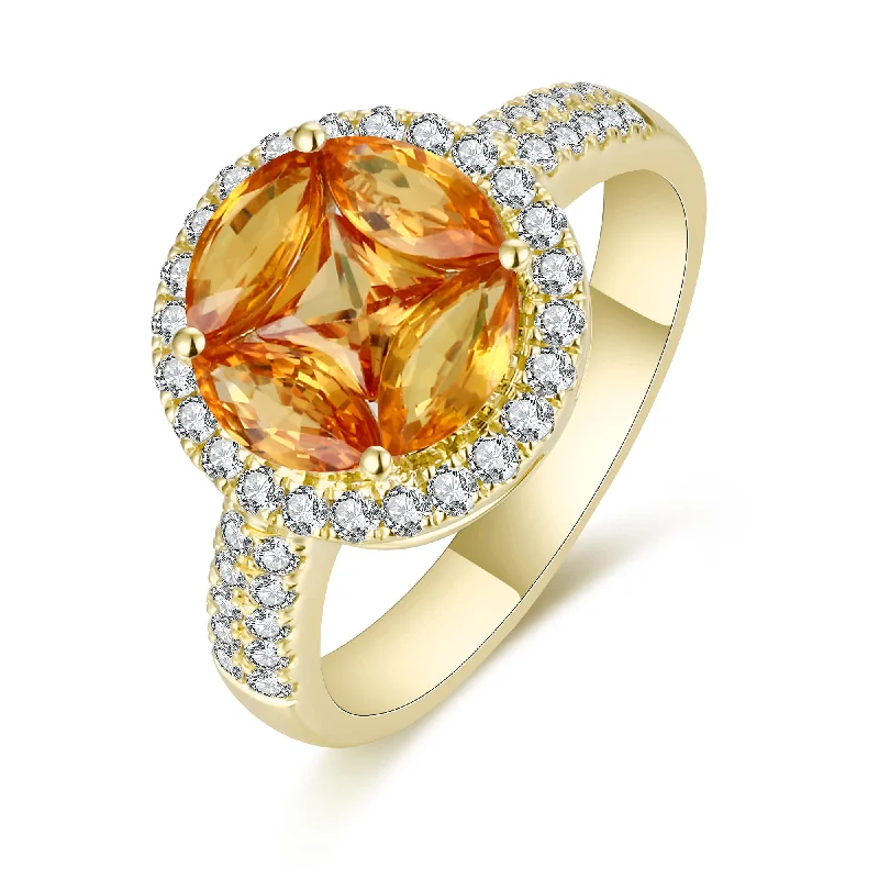 Beautiful Diamond Ring-Yellow Sapphire and Diamond Ring