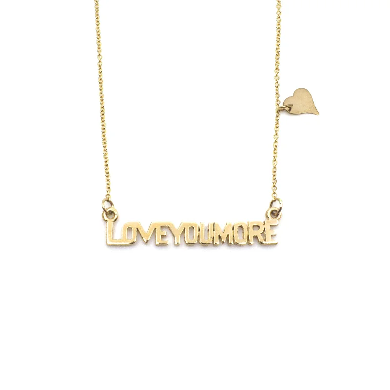 Stunning Gemstone Necklace-Love You More Bar Necklace in 10K & 14K Gold