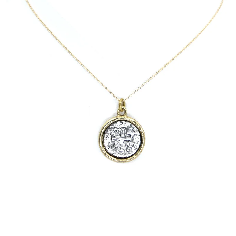 Classic Wedding Necklace-Cross Coin Necklace