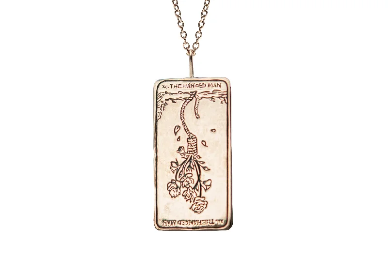 Heart Shaped Pendant Necklace-The Hanged One Tarot Card Necklace