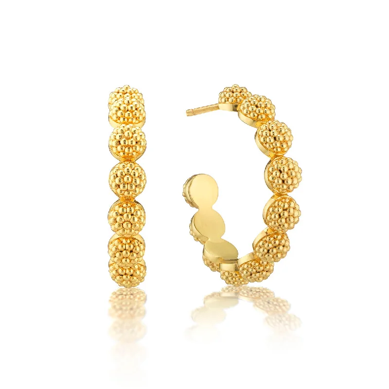 Dainty Earrings for Women-Berry Icon Small Hoop Earrings - Gold